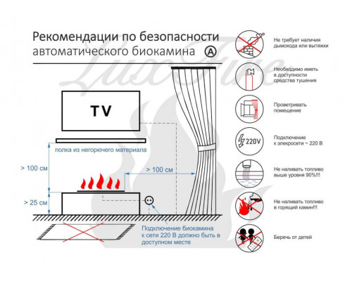 Автоматический биокамин Lux Fire Smart Flame 1100 RC Автоматический биокамин Lux Fire Smart Flame 1100 RC